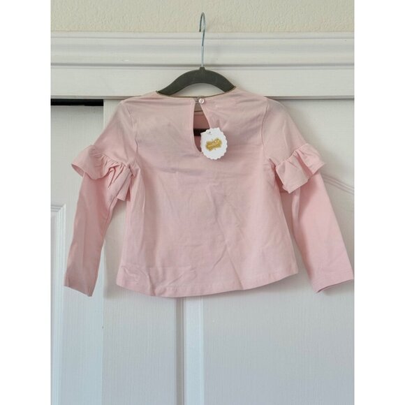 Mud Pie Small (12-18M) "I Love Unicorns" Long Sleeve Tee Pink Cotton/Spandex Ruf - Picture 5 of 11